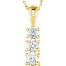 Load image into Gallery viewer, Diamond 3-Stone 18" Necklace