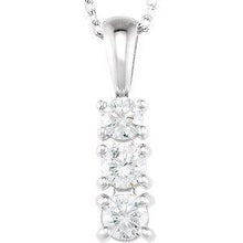 Load image into Gallery viewer, Diamond 3-Stone 18" Necklace
