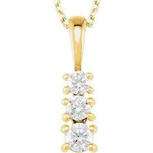 Load image into Gallery viewer, Diamond 3-Stone 18" Necklace