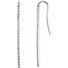 Load image into Gallery viewer, 1/4 CTW Diamond Vertical Bar Earrings
