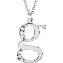 Load image into Gallery viewer, .025 CTW Diamond Lowercase Initial a 16" Necklace