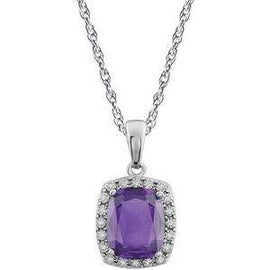 Amethyst & .05 CTW Diamond 18