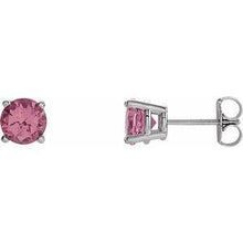 Load image into Gallery viewer, 4 mm Round White Topaz Friction Post Stud Earrings