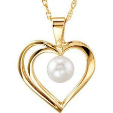 Load image into Gallery viewer, Akoya Cultured Pearl Heart 18" Necklace