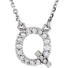 Load image into Gallery viewer, Initial A 1/8 CTW Diamond 16" Necklace