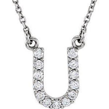 Load image into Gallery viewer, Initial A 1/8 CTW Diamond 16" Necklace