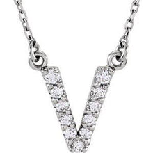 Load image into Gallery viewer, Initial A 1/8 CTW Diamond 16" Necklace