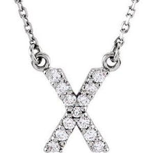 Load image into Gallery viewer, Initial A 1/8 CTW Diamond 16" Necklace
