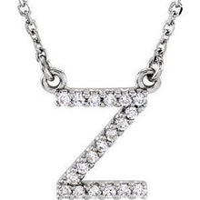 Load image into Gallery viewer, Initial A 1/8 CTW Diamond 16" Necklace