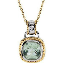 Load image into Gallery viewer, Green Quartz & .04 CTW Diamond Pendant