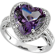 Load image into Gallery viewer, Amethyst & 1/6 CTW Diamond Ring