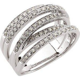 1/2 CTW Diamond Criss-Cross Ring