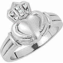 Load image into Gallery viewer, Ladies .03 CTW Diamond Claddagh Ring