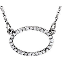 Load image into Gallery viewer, 1/8 CTW Diamond Horizontal Oval 16" Necklace