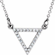 Load image into Gallery viewer, 1/10 CTW Diamond Triangle 16" Necklace