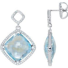 Load image into Gallery viewer, Green Quartz & 5/8 CTW Diamond Earrings