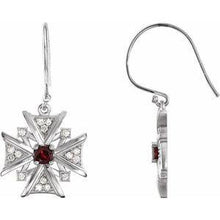 Load image into Gallery viewer, Mozambique Garnet & 1/3 CTW Diamond Earrings