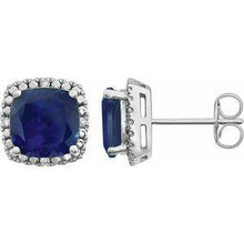 Load image into Gallery viewer, Amethyst & .06 CTW Diamond Earrings