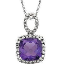 Amethyst & .03 CTW Diamond 18