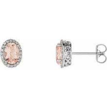 Load image into Gallery viewer, Morganite & 1/5 CTW Diamond Earrings