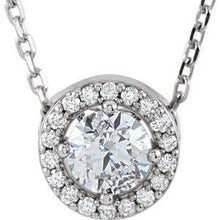 Load image into Gallery viewer, 1/4 CTW Diamond Halo-Style 16" Necklace