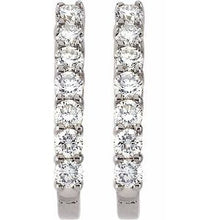 Load image into Gallery viewer, 1 CTW Diamond J-Hoop Earrings