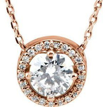 Load image into Gallery viewer, 1/4 CTW Diamond Halo-Style 16" Necklace