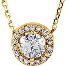 Load image into Gallery viewer, 1/4 CTW Diamond Halo-Style 16" Necklace