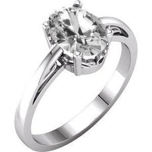 Load image into Gallery viewer, 8x6 mm Oval Forever One™ Moissanite Scroll Setting® Ring