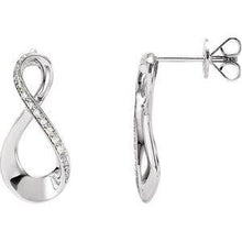 Load image into Gallery viewer, .08 CTW Diamond Infinity-Inspired Earrings