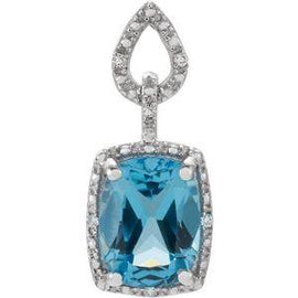 Amethyst & .025 CTW Diamond Pendant