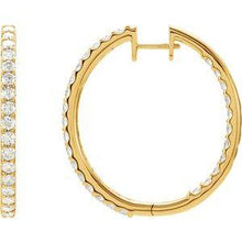Load image into Gallery viewer, 3 CTW Diamond Inside-Outside Hinged 35.3 mm Hoop Earrings