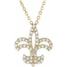 Load image into Gallery viewer, 1/5 CTW Diamond Fleur De Lis 16" Necklace