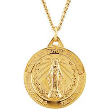 Load image into Gallery viewer, 24K Yellow Gold Plated 25 mm Round Miraculous 24" Necklace