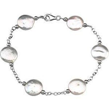 Load image into Gallery viewer, 12-13 mm Freshwater Cultured White Coin Pearl Station 18" Necklace