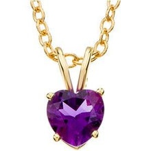 Load image into Gallery viewer, 6 mm Amethyst Heart Pendant