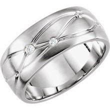 Load image into Gallery viewer, 1/5 CTW Diamond Grooved 8 mm Band
