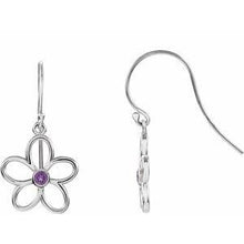 Load image into Gallery viewer, Amethyst Flower Earrings