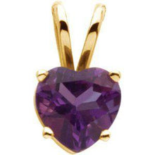 Load image into Gallery viewer, 6 mm Amethyst Heart Pendant