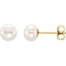 Load image into Gallery viewer, 5-6 mm White Freshwater Cultured Pearl Earrings