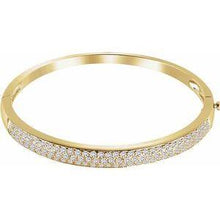 Load image into Gallery viewer, 3 CTW Diamond Pave' Bangle 7" Bracelet
