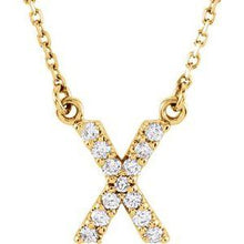 Load image into Gallery viewer, Initial A 1/8 CTW Diamond 16" Necklace