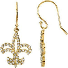 Load image into Gallery viewer, 1/3 CTW Diamond Fleur-de-Lis Earrings