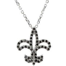 Load image into Gallery viewer, 1/4 CTW Black Diamond Fleur-de-Lis 16" Necklace