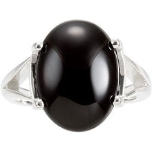 Load image into Gallery viewer, Onyx Cabochon Split Shank Ring