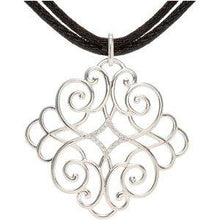 Load image into Gallery viewer, 1/10 CTW Diamond Black Cord 16-18" Necklace