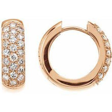 Load image into Gallery viewer, 7/8 CTW Diamond Pavé Hoop Earrings