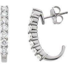 Load image into Gallery viewer, 1 CTW Diamond J-Hoop Earrings