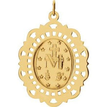 Load image into Gallery viewer, 32x23 mm Oval Filigree Miraculous Medal
