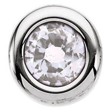 Load image into Gallery viewer, 4 mm Round Imitation Blue Zircon Birthstone Slide Pendant